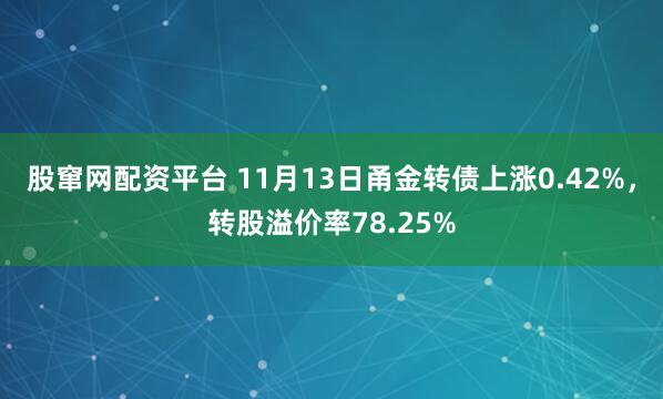 股窜网配资平台 11月13日甬金转债上涨0.42%，转股溢价率78.25%